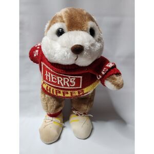 Vintage 1989 Chipper Doll Plush w/ Red Knit Sweater Herr’s Style Promo Toy Korea